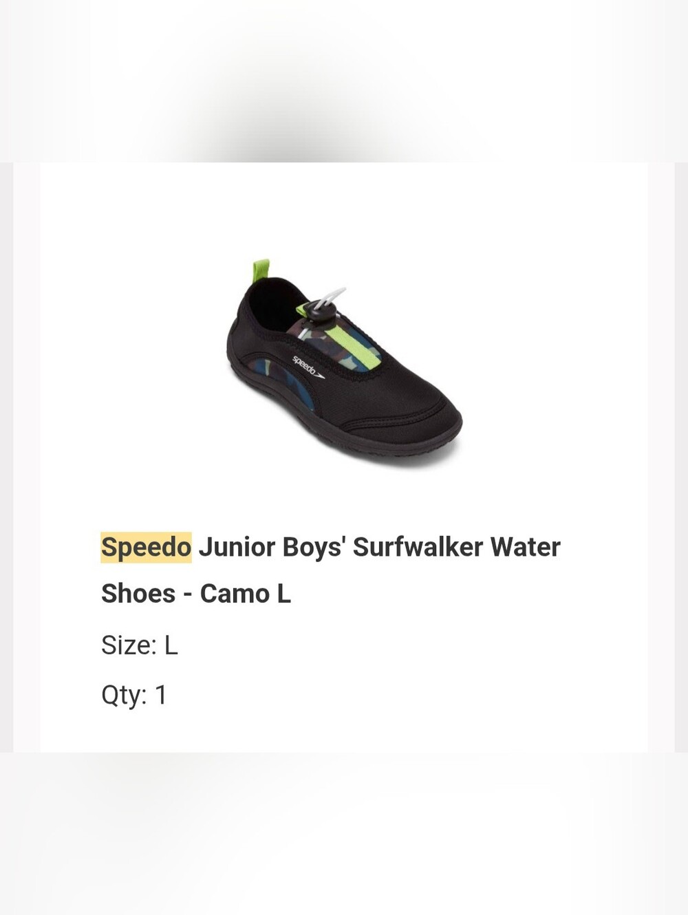SPEEDO Junior Boys Water Shoes Large